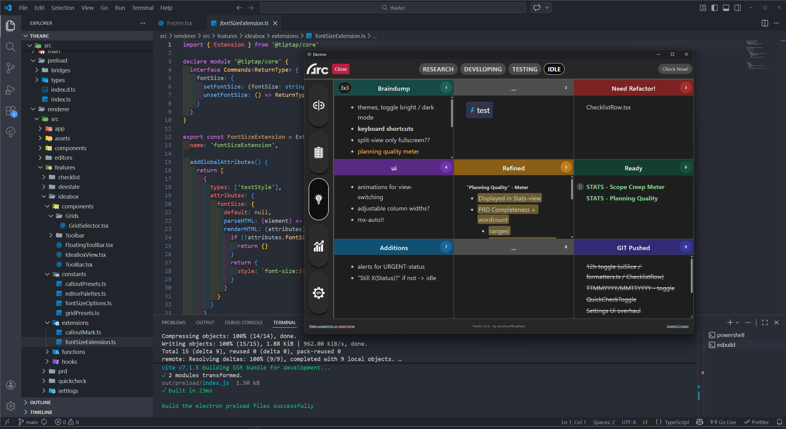Multi panel note taking